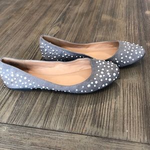 Gray studded flats